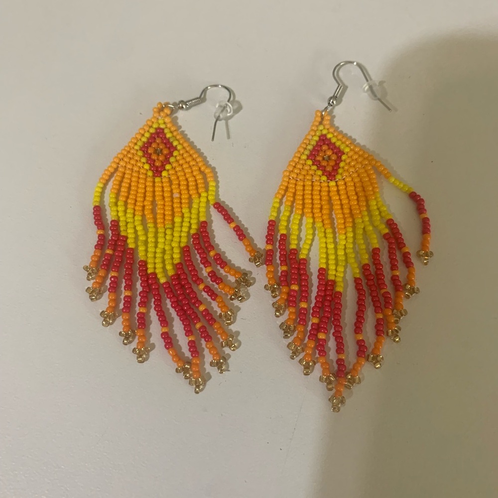 Hand made Native American/ boho style Beaded Earrings
